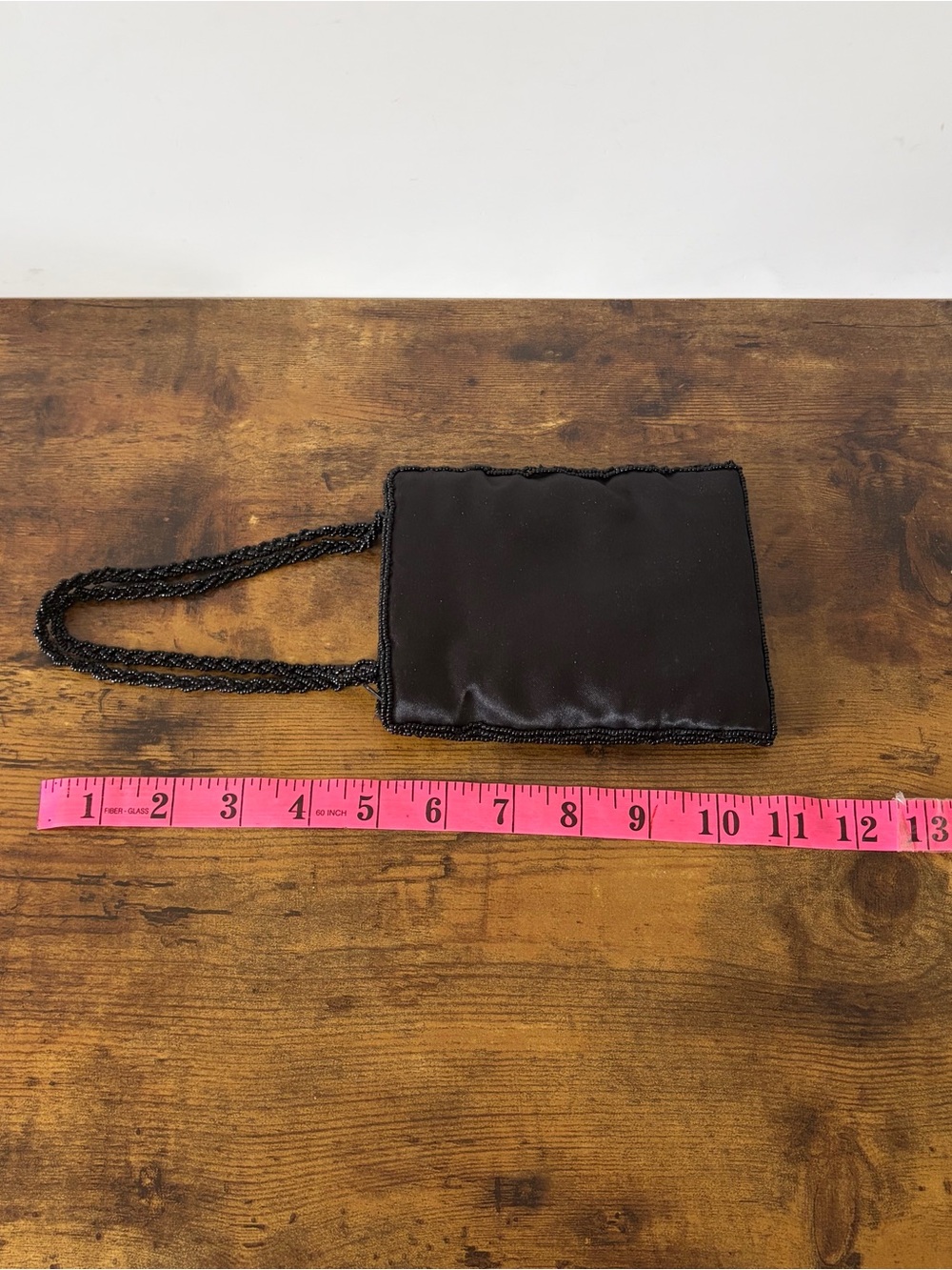 Small Vintage Sequin bag with Beaded Wrist Strap Evening purse with Zipper 6”X5” - Picture 3 of 10